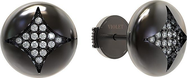 Серьги из белого золота 585 пробы c бриллиантами