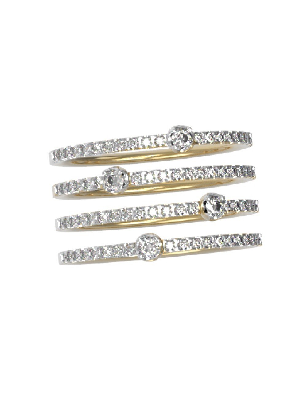 Кольцо из лимонного золота c бриллиантами