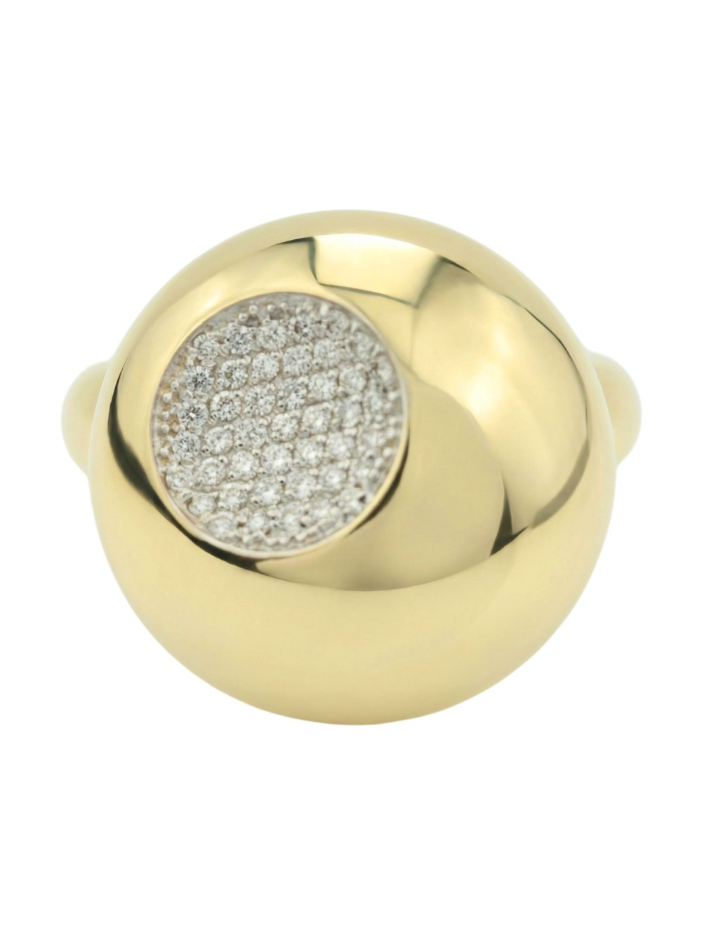 Кольцо из лимонного золота 585 пробы c бриллиантами