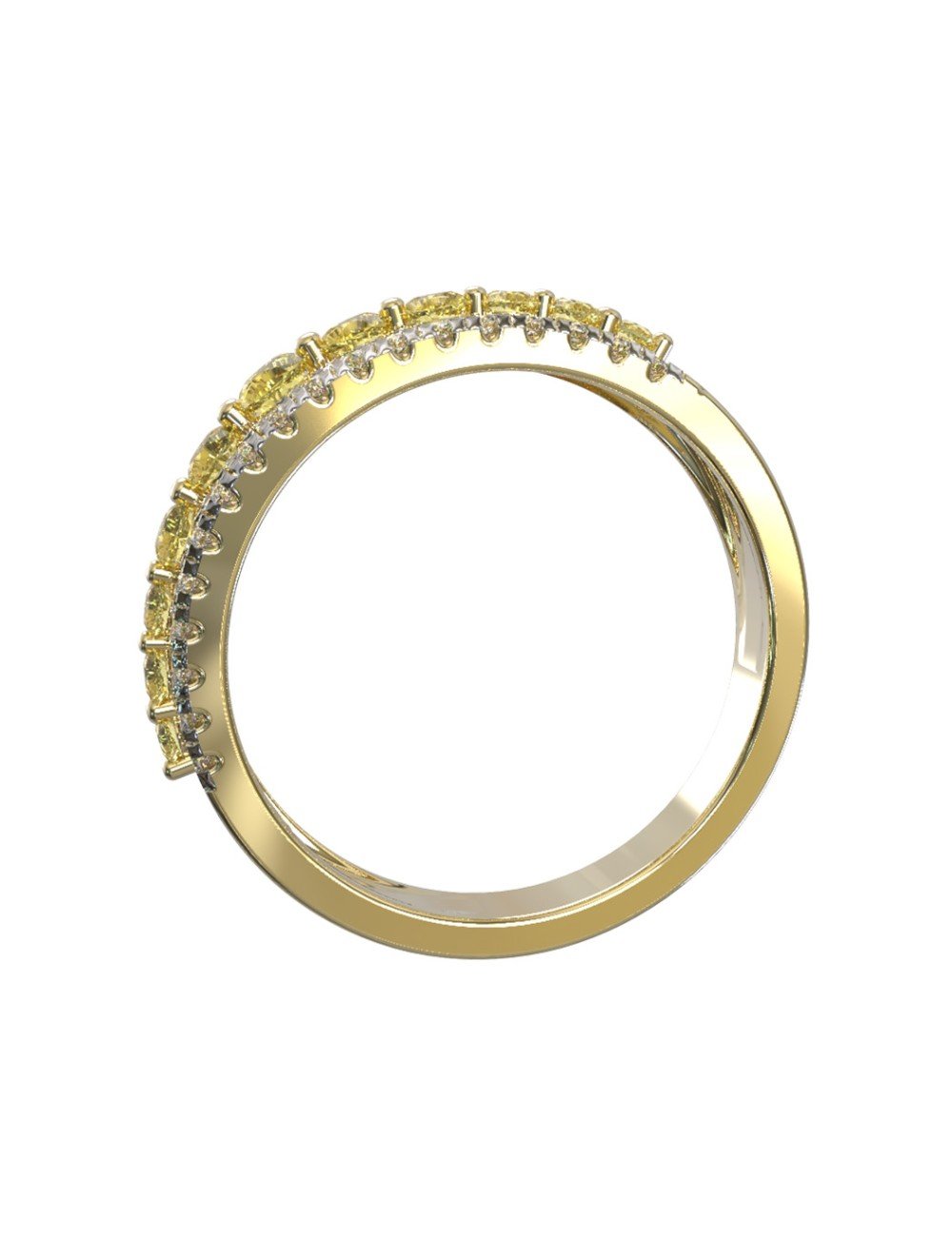 Кольцо из лимонного золота c бриллиантами