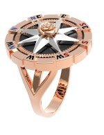 Кольцо из золота c эмалью и ониксом