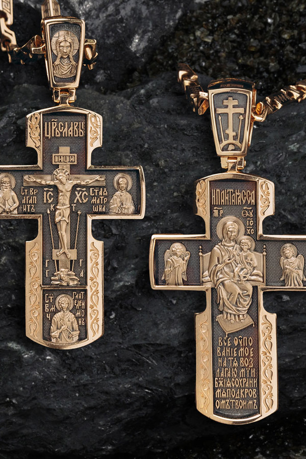 Крест из красного золота 585 пробы