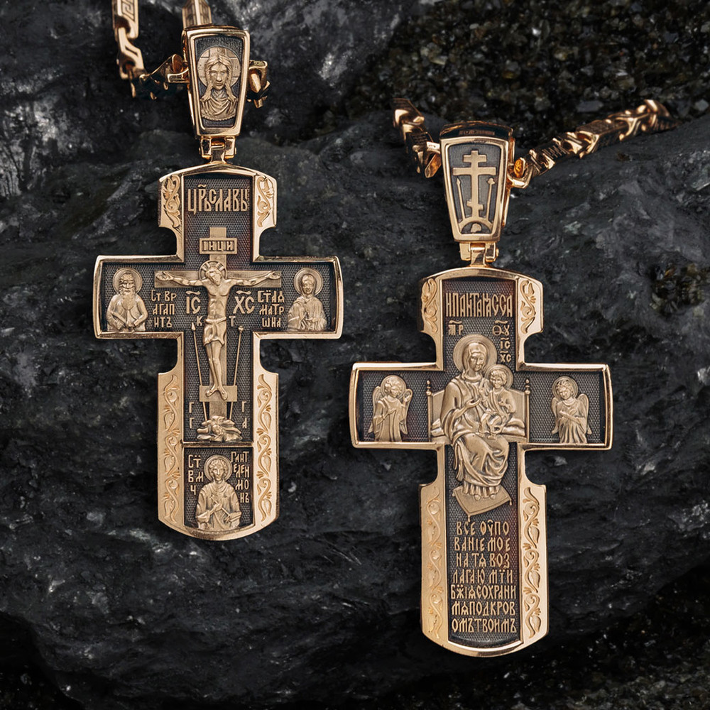 Крест из красного золота 585 пробы