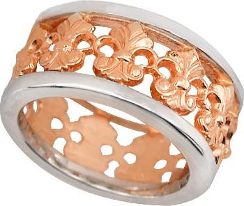 Кольцо обр. сложное из красного золота 585 пробы