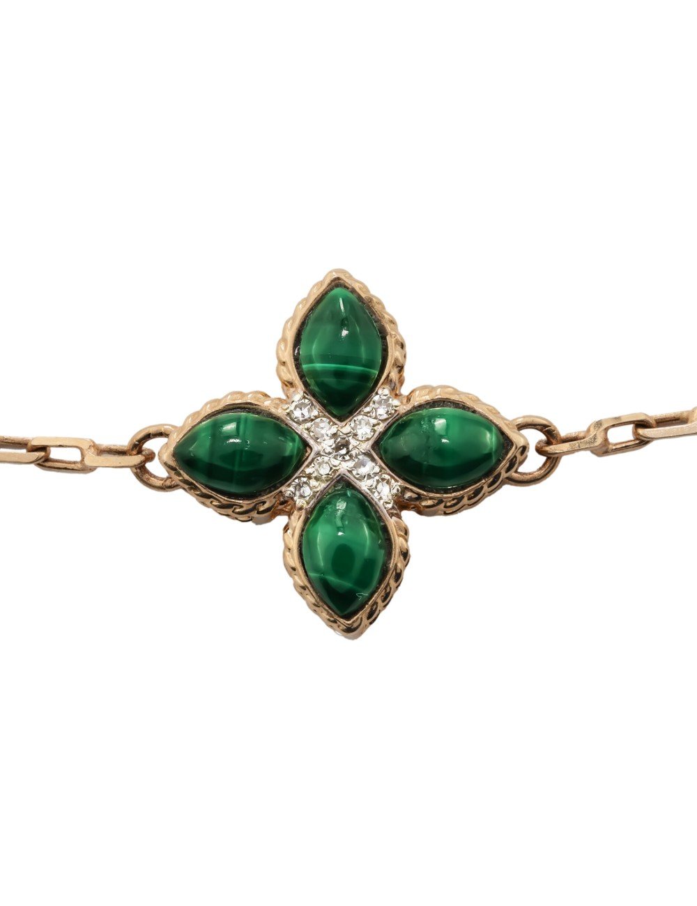 Браслет из золота c бриллиантами и малахитом