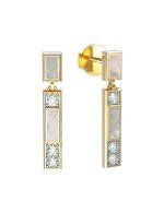 Серьги из лимонного золота c бриллиантами и перламутром