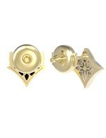 Серьги из лимонного золота c ониксом и перламутром