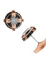 Запонки из золота c эмалью и фианитом