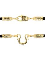 Гайтан из лимонного золота c кожаным шнурком