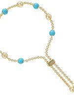 Браслет из лимонного золота c бирюзой