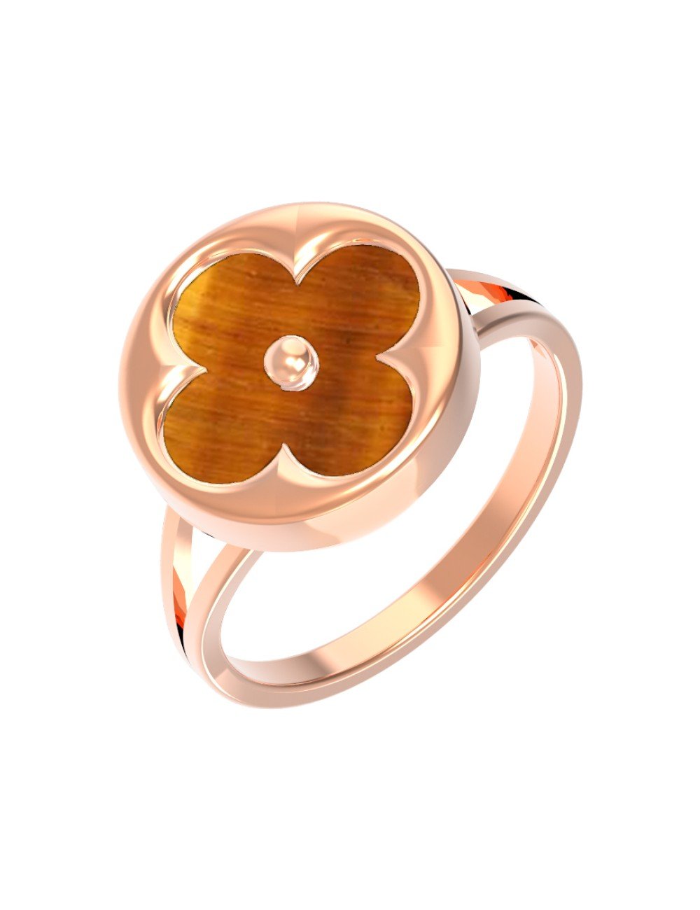 Кольцо из золота c тигровым глазом