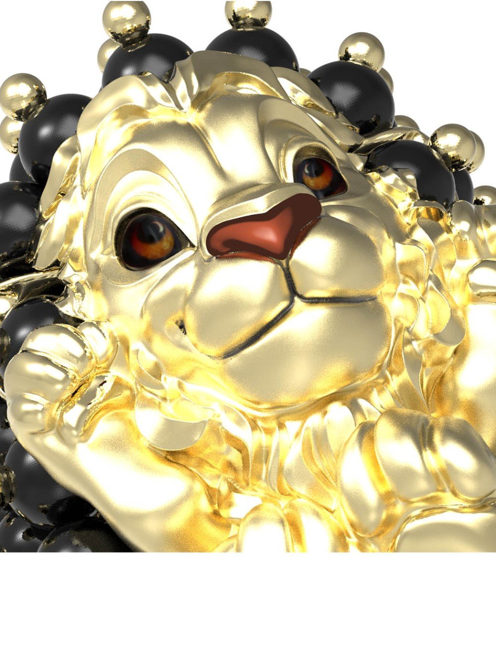 Кольцо из лимонного золота c эмалью и ониксом