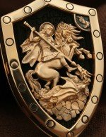 Образок из золота c эбеновым деревом