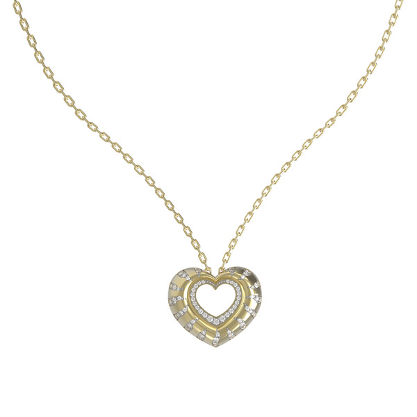 Колье из лимонного золота 585 пробы c бриллиантами