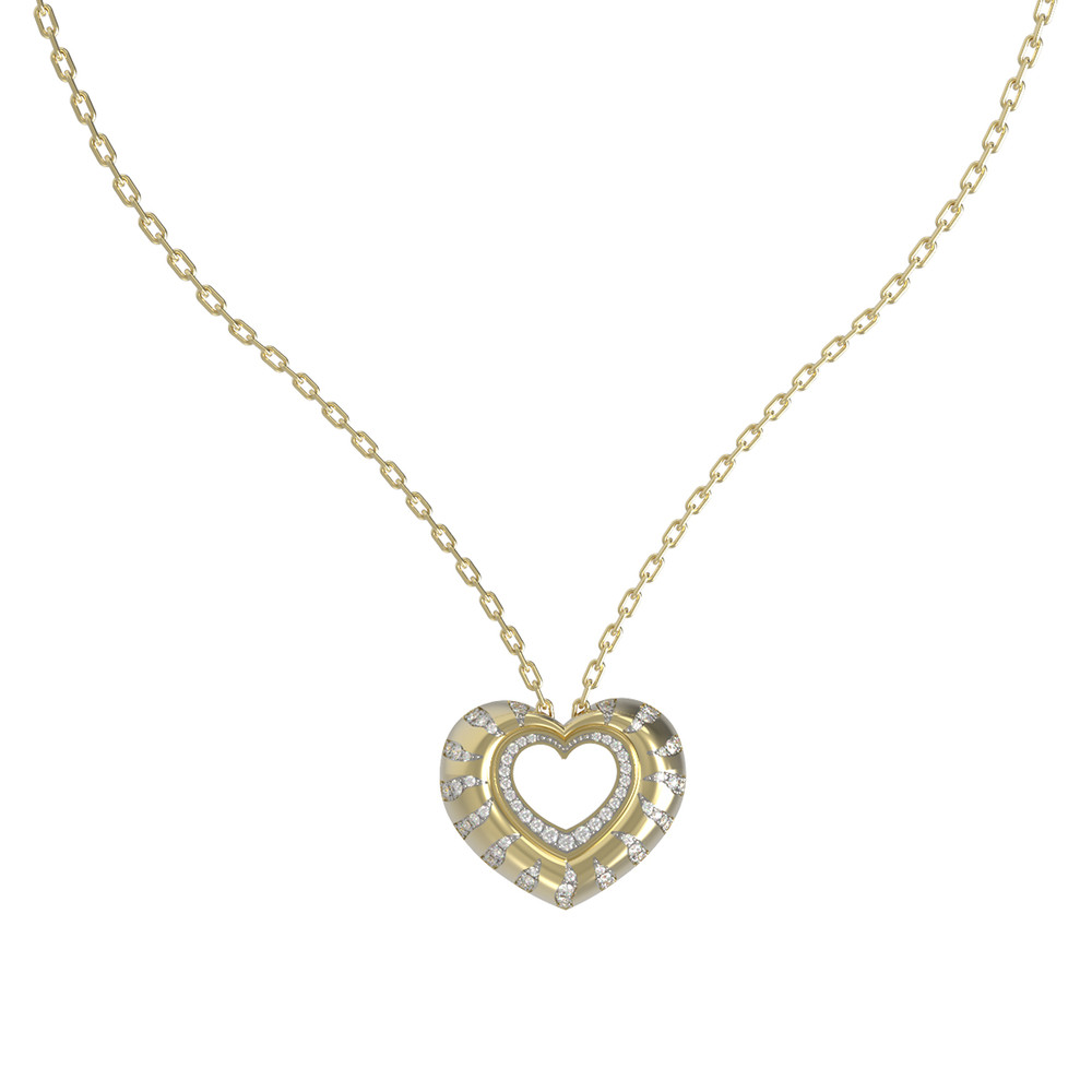 Колье из лимонного золота 585 пробы c бриллиантами