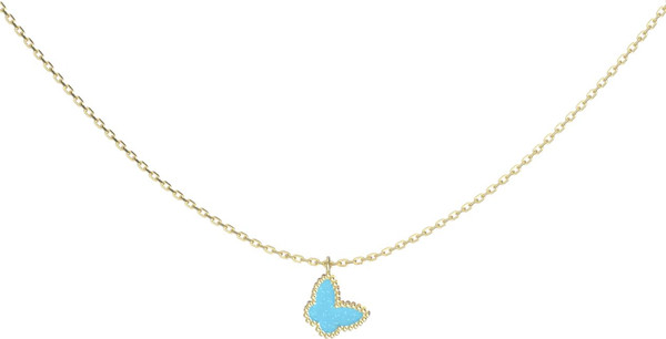 Колье из лимонного золота 585 пробы c бирюзой