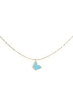 Колье из лимонного золота c бирюзой
