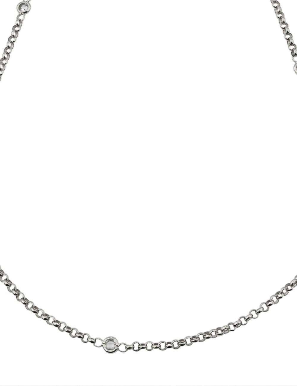 Цепь из белого золота c фианитом