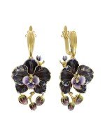 Серьги из лимонного золота c эмалью