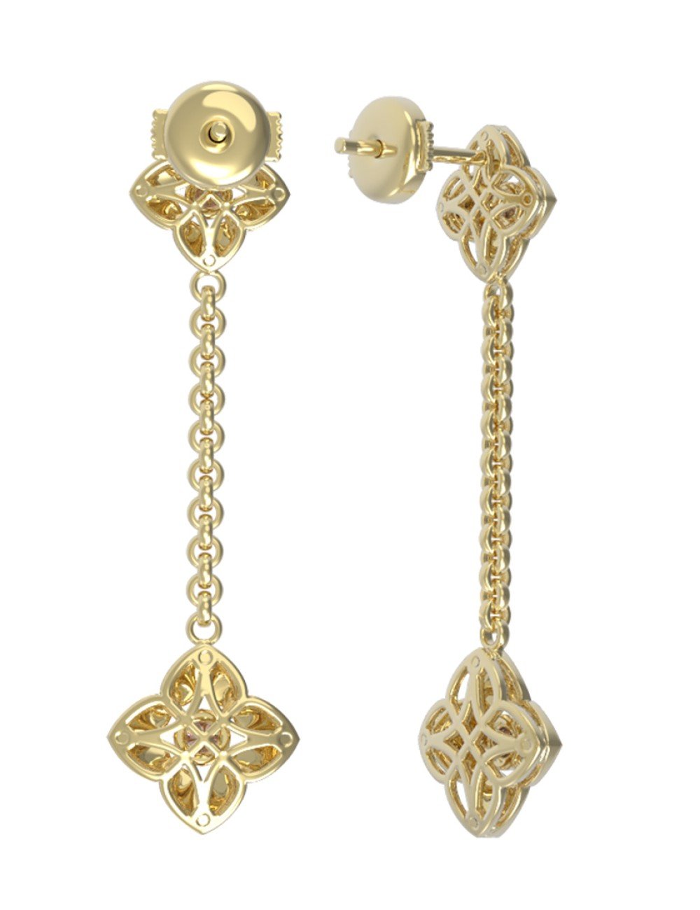 Серьги из лимонного золота c бриллиантами