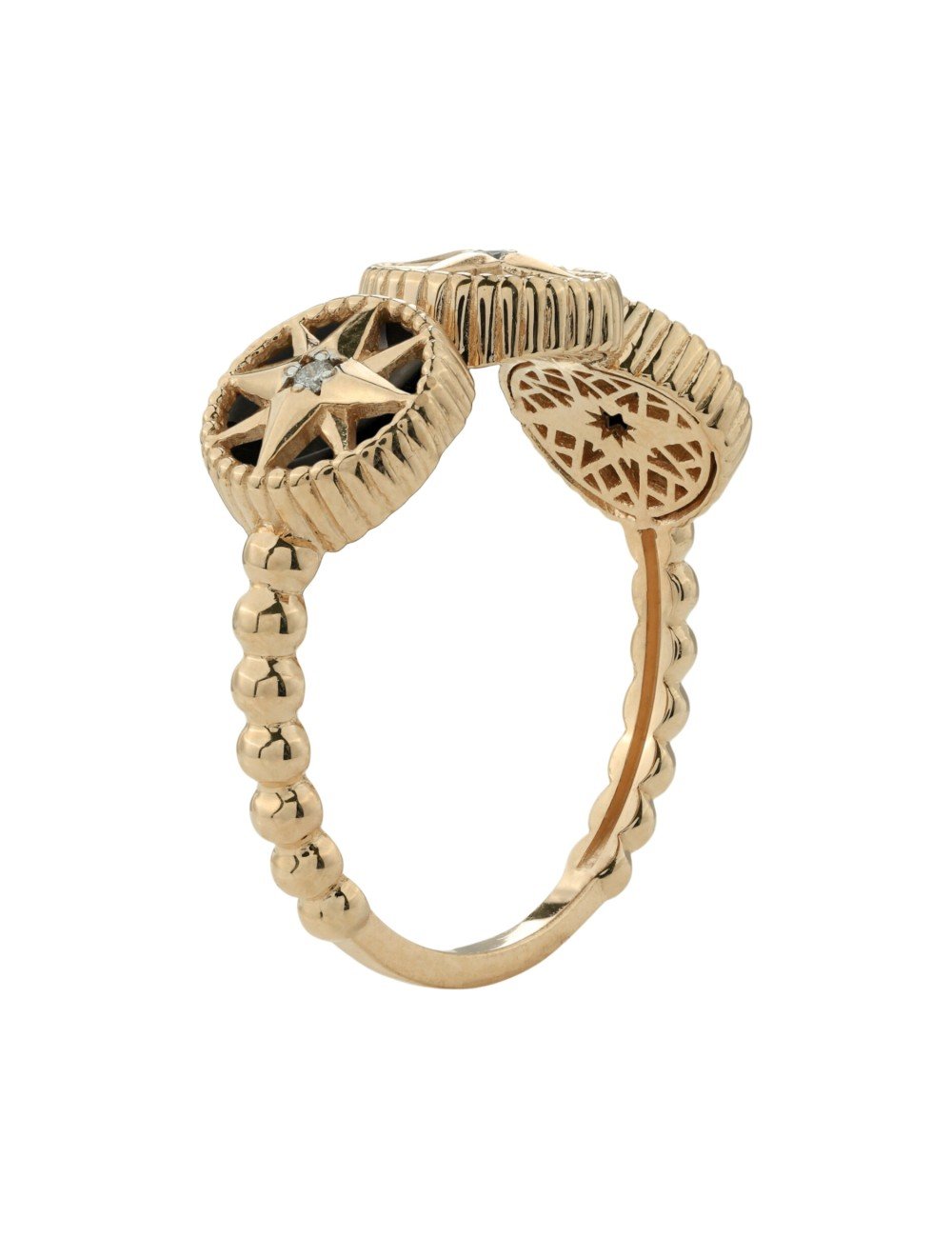 Кольцо из золота c бриллиантами и ониксом