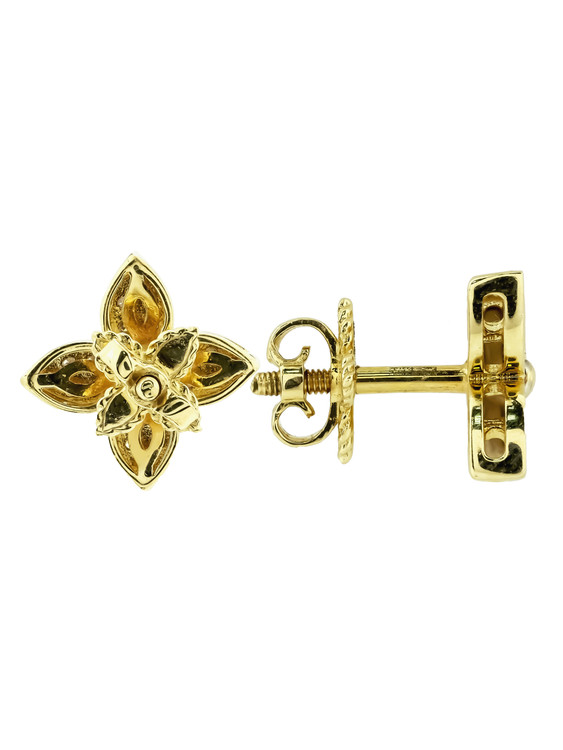 Серьги из лимонного золота 585 пробы c бриллиантами