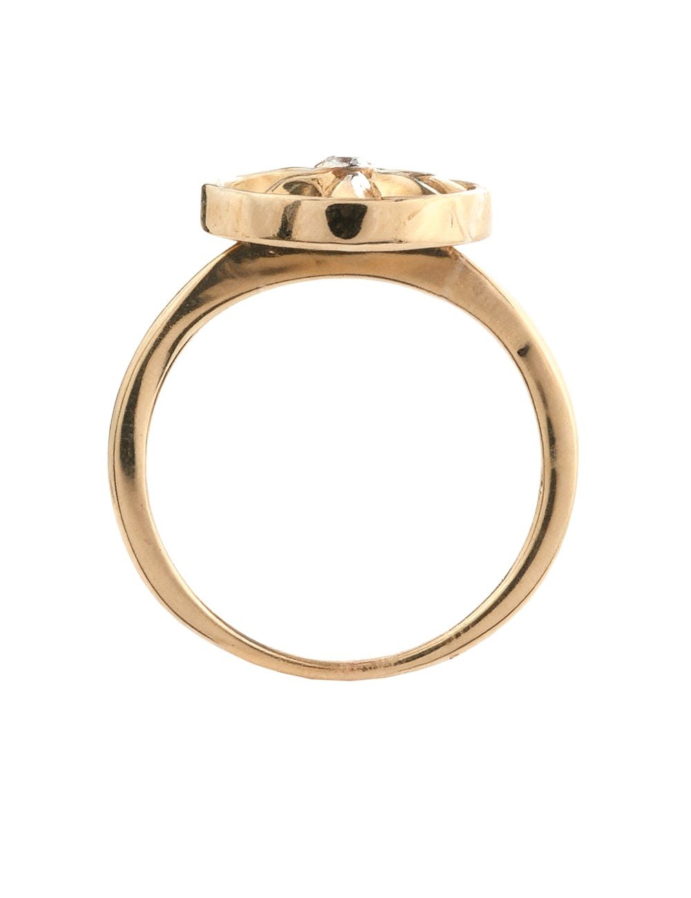 Кольцо из золота c бриллиантами и перламутром