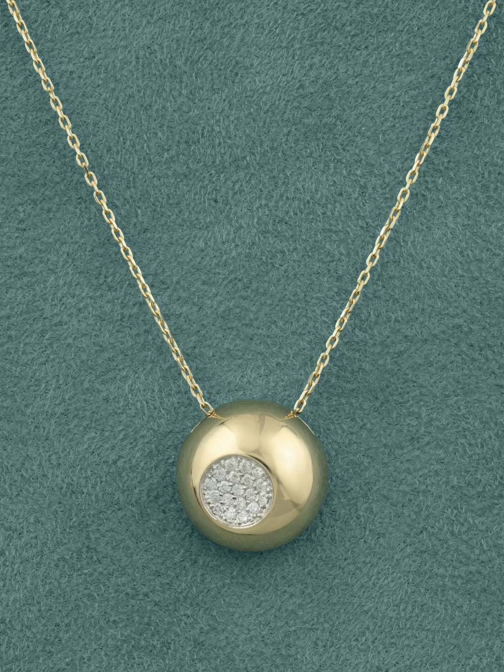 Колье из лимонного золота 585 пробы c бриллиантами