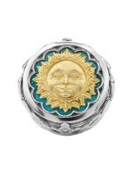 Кольцо из белого золота c бирюзой и лазуритом