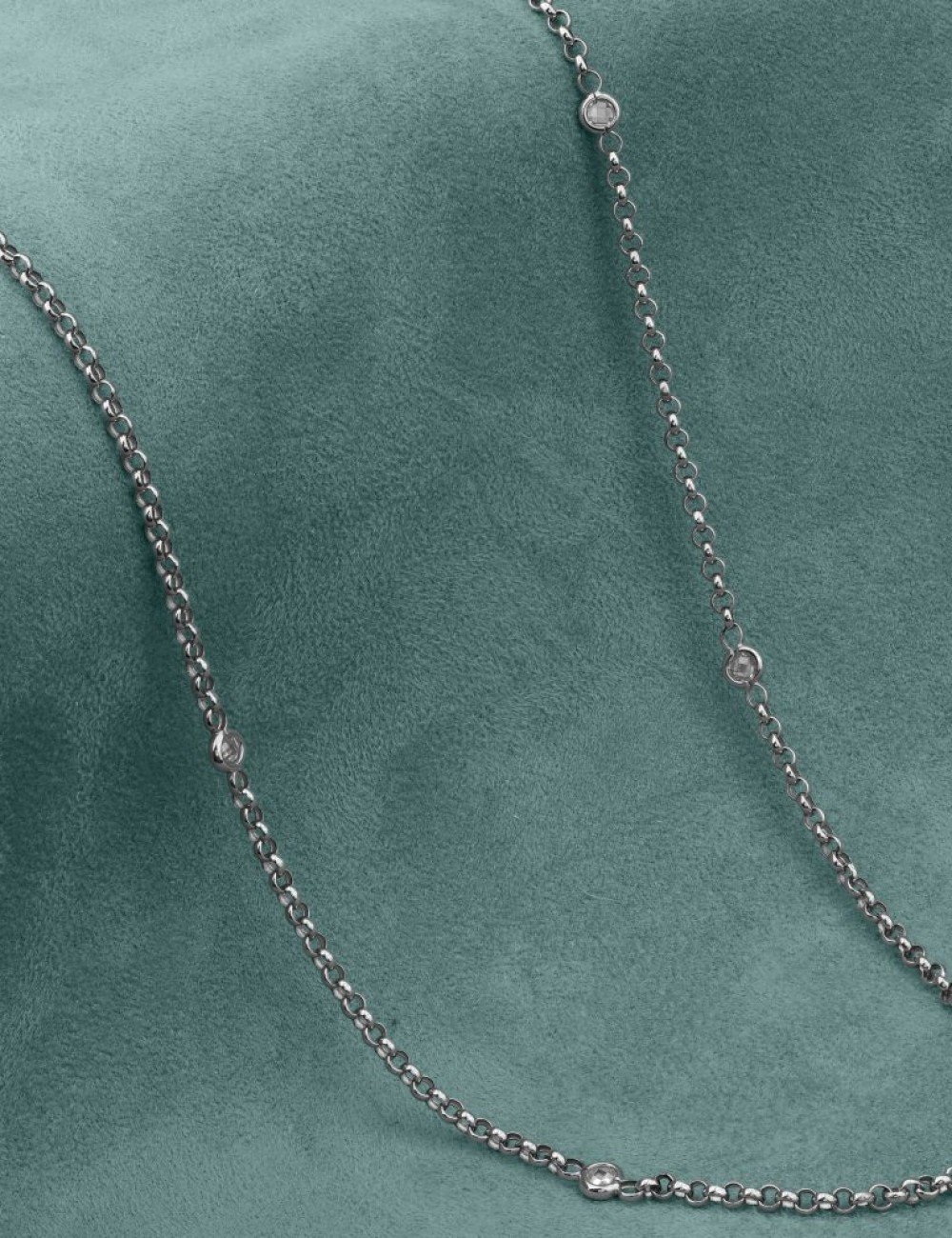 Цепь из белого золота c фианитом