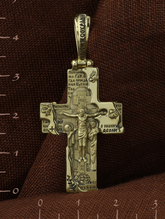 Крест из зелёного золота 585 пробы