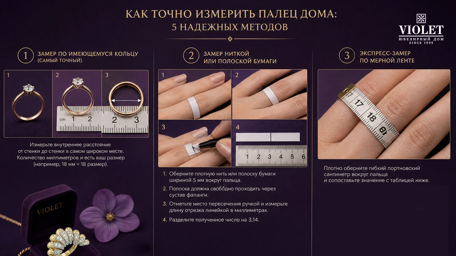Как определить размер кольца